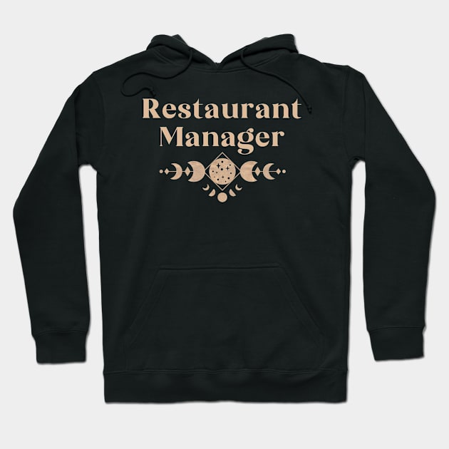 Restaurant Manager - Boho Colored Moon Phase Design Hoodie by best-vibes-only